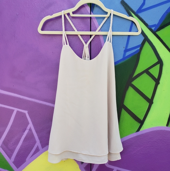 Naked Zebra Tops - NWOT Nude Strappy Raceback Top